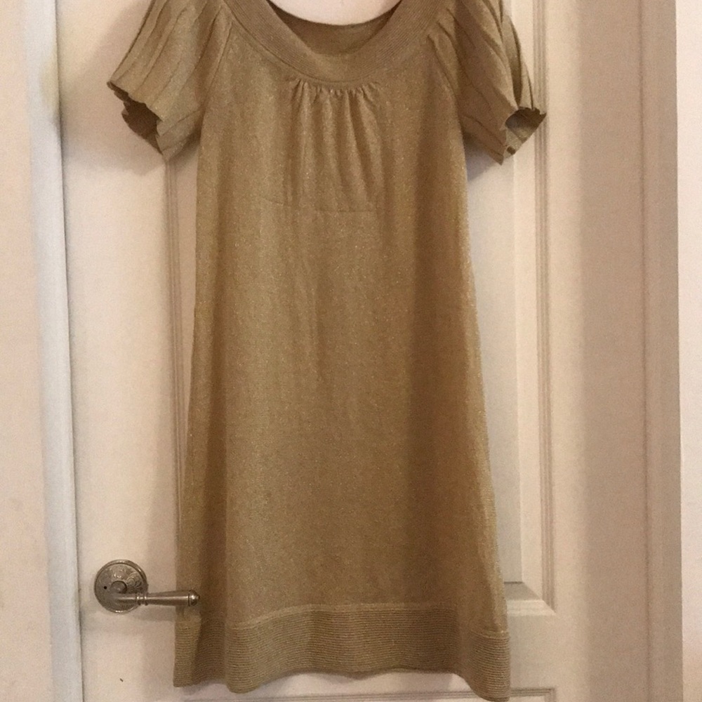 Gold sweater tunic dress